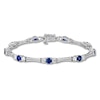 Thumbnail Image 0 of Blue & White Lab-Created Sapphire Bracelet Sterling Silver