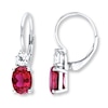 Thumbnail Image 0 of Lab-Created Ruby Earrings Lab-Created Sapphires Sterling Silver