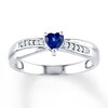 Thumbnail Image 1 of Lab-created Sapphire Ring 1/20 ct tw Diamonds Sterling Silver