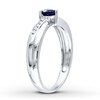 Thumbnail Image 1 of Lab-created Sapphire Ring 1/20 ct tw Diamonds Sterling Silver