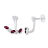 Thumbnail Image 0 of Front-Back Earrings Lab-Created Rubies Sterling Silver