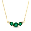 Thumbnail Image 0 of Lab-Created Emerald Diamond Accents 10K Yellow Gold Necklace