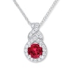 Thumbnail Image 0 of Lab-Created Ruby & Sapphire Sterling Silver Necklace