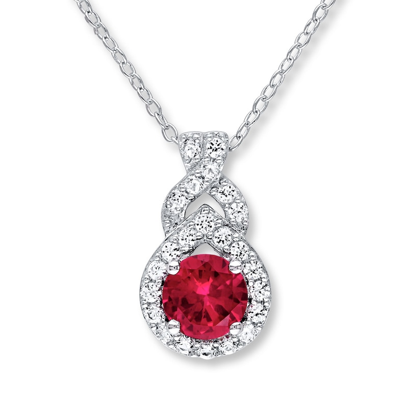 Lab-Created Ruby & Sapphire Sterling Silver Necklace