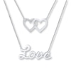 Thumbnail Image 1 of Love Layer Necklace Lab-Created White Sapphires Sterling Silver