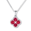 Thumbnail Image 0 of Lab-Created Ruby & Sapphire Necklace Sterling Silver