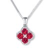 Thumbnail Image 0 of Lab-Created Ruby & Sapphire Necklace Sterling Silver