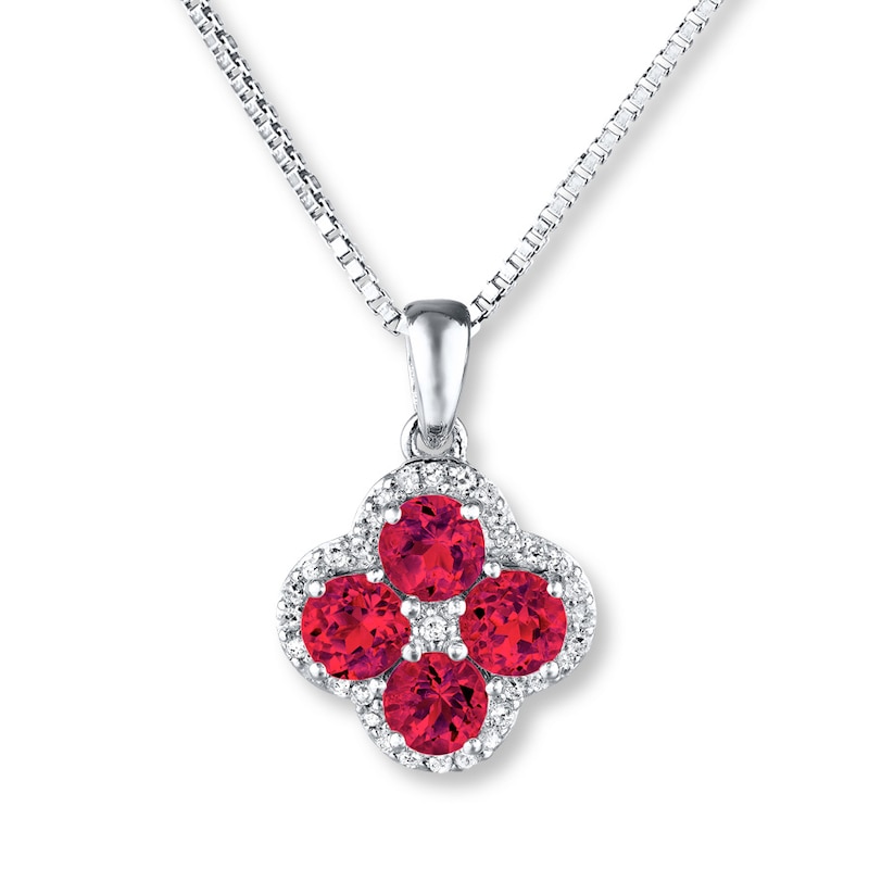 Lab-Created Ruby & Sapphire Necklace Sterling Silver