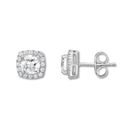 Lab-Created White Sapphire Earrings Sterling Silver