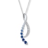 Thumbnail Image 0 of Le Vian Sapphire Necklace 1/6 ct tw Diamonds 14K Vanilla Gold