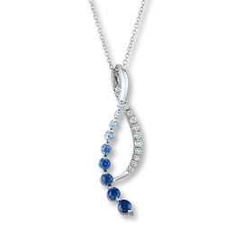 Le Vian Sapphire Necklace 1/6 ct tw Diamonds 14K Vanilla Gold