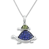 Thumbnail Image 0 of Turtle Necklace Peridot/Lab-Created Sapphires Sterling Silver