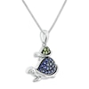 Thumbnail Image 3 of Turtle Necklace Peridot/Lab-Created Sapphires Sterling Silver