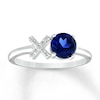 XO Ring Lab-Created Sapphires 10K White Gold