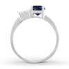 XO Ring Lab-Created Sapphires 10K White Gold