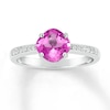 Lab-Created Pink & White Sapphire Ring Sterling Silver