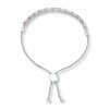 Thumbnail Image 3 of Lab-Created Ruby Bolo Bracelet Sterling Silver 9.5" Adjustable