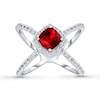 Lab-Created Ruby Ring Lab-Created Sapphires Sterling Silver