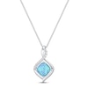 Thumbnail Image 0 of Lab-Created Blue Opal Necklace Sterling Silver
