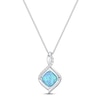 Thumbnail Image 1 of Lab-Created Blue Opal Necklace Sterling Silver