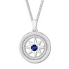 Thumbnail Image 0 of Wanderer Compass Necklace Lab-Created Sapphires Sterling Silver