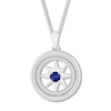 Thumbnail Image 0 of Wanderer Compass Necklace Lab-Created Sapphires Sterling Silver