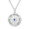 Thumbnail Image 1 of Wanderer Compass Necklace Lab-Created Sapphires Sterling Silver