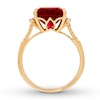 Thumbnail Image 1 of Lab-Created Ruby Ring 1/20 ct tw Diamonds 10K Yellow Gold