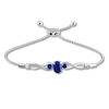 Thumbnail Image 0 of Blue & White Lab-Created Sapphire Bolo Bracelet Sterling Silver 9.5