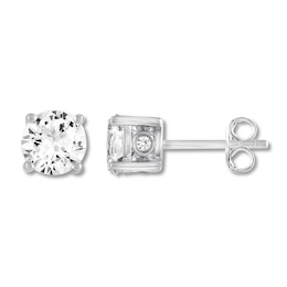 Lab-Created White Sapphire Earrings Sterling Silver