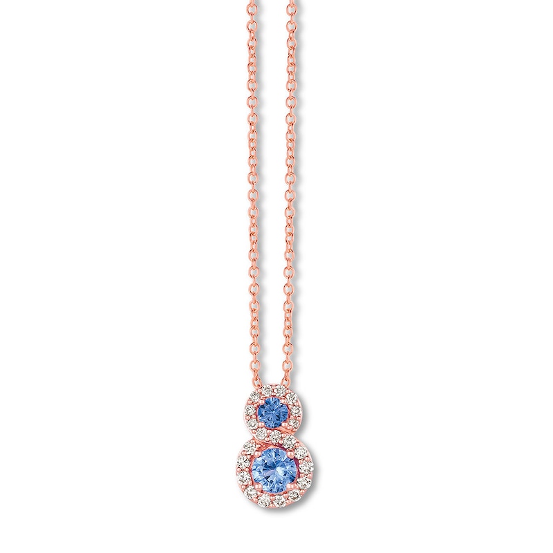 Le Vian Blueberry Sapphire Necklace 1/6 ct tw Diamonds 14K Gold