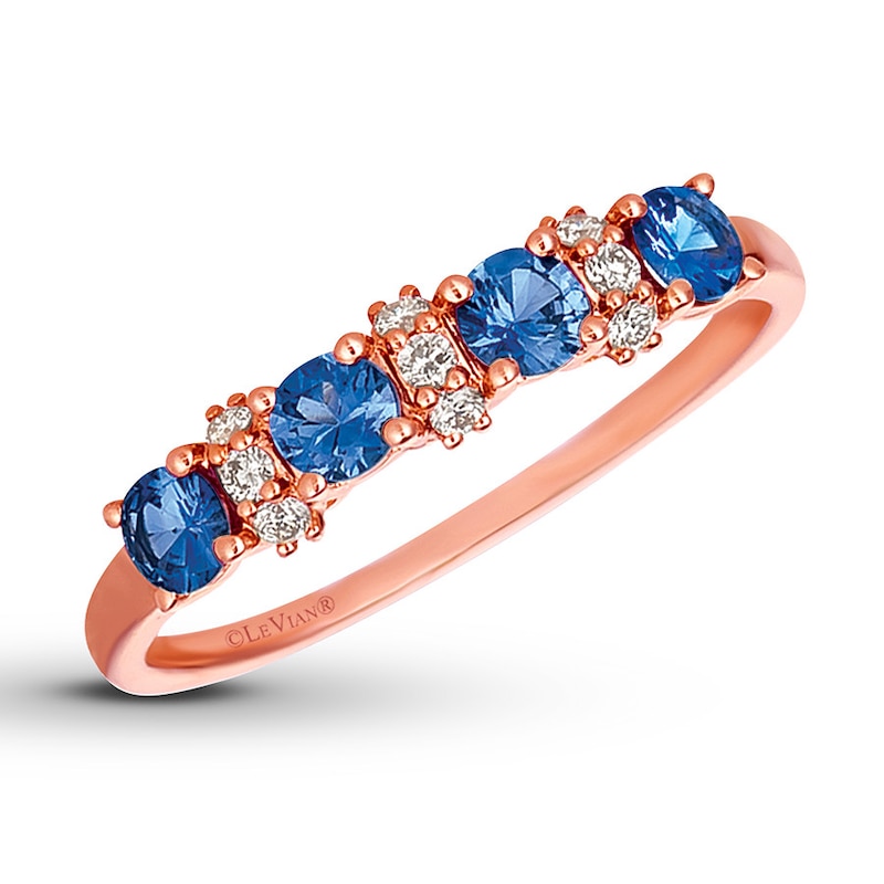 Le Vian Blueberry Sapphire Ring 1/10 ct tw Diamonds 14K Gold