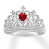Thumbnail Image 1 of Lab-Created Ruby Crown Ring Sterling Silver