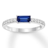 Thumbnail Image 0 of Blue & White Lab-Created Sapphire Ring Sterling Silver