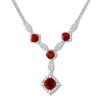Thumbnail Image 1 of Lab-Created Ruby Necklace Lab-Created Sapphires Sterling Silver