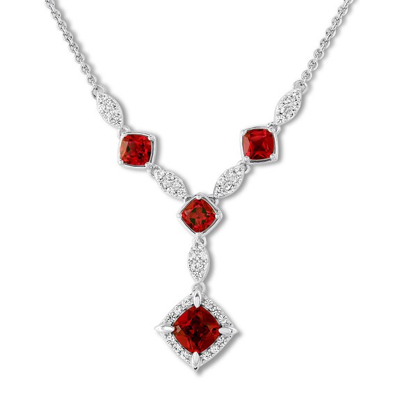 Lab-Created Ruby Necklace Lab-Created Sapphires Sterling Silver | Kay ...