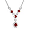 Thumbnail Image 2 of Lab-Created Ruby Necklace Lab-Created Sapphires Sterling Silver