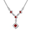 Thumbnail Image 3 of Lab-Created Ruby Necklace Lab-Created Sapphires Sterling Silver