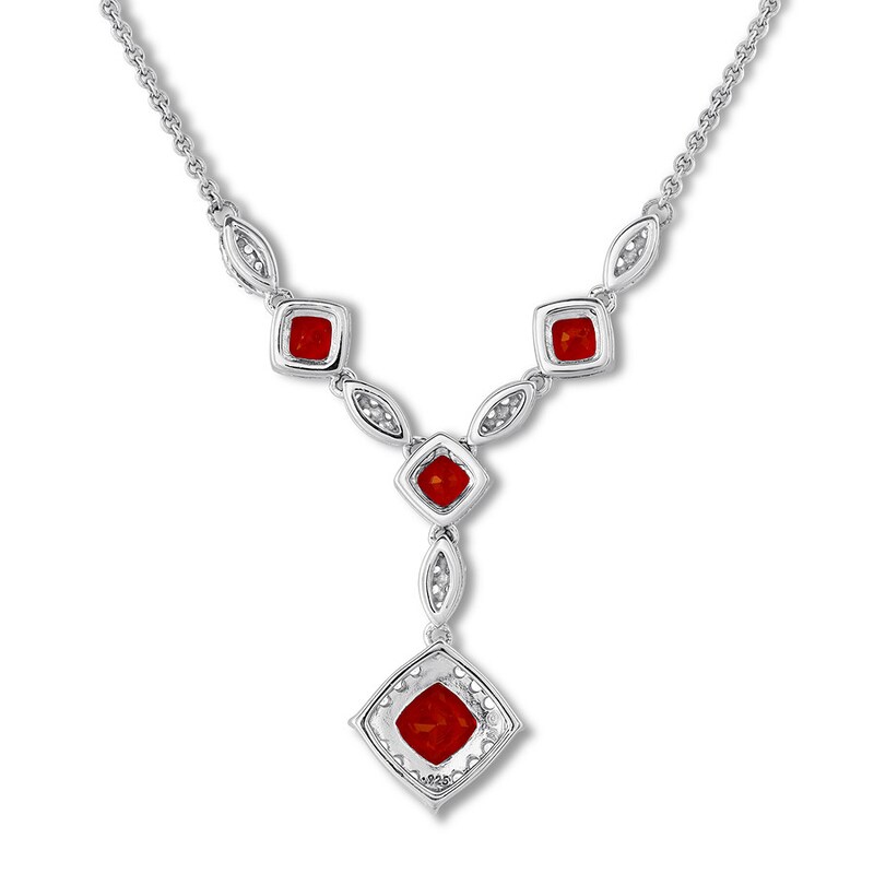 Main Image 3 of Lab-Created Ruby Necklace Lab-Created Sapphires Sterling Silver