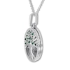 Thumbnail Image 1 of Family Tree Necklace Lab-Created Emeralds Sterling Silver