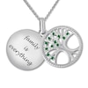 Thumbnail Image 2 of Family Tree Necklace Lab-Created Emeralds Sterling Silver