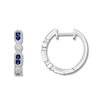 Thumbnail Image 1 of Blue & White Lab-Created Sapphire Hoop Earrings Sterling Silver