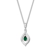 Thumbnail Image 2 of Convertible Lab-Created Emerald Necklace Sterling Silver