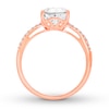 Thumbnail Image 2 of Lab-Created White Sapphire Ring Pear/Round 10K Rose Gold