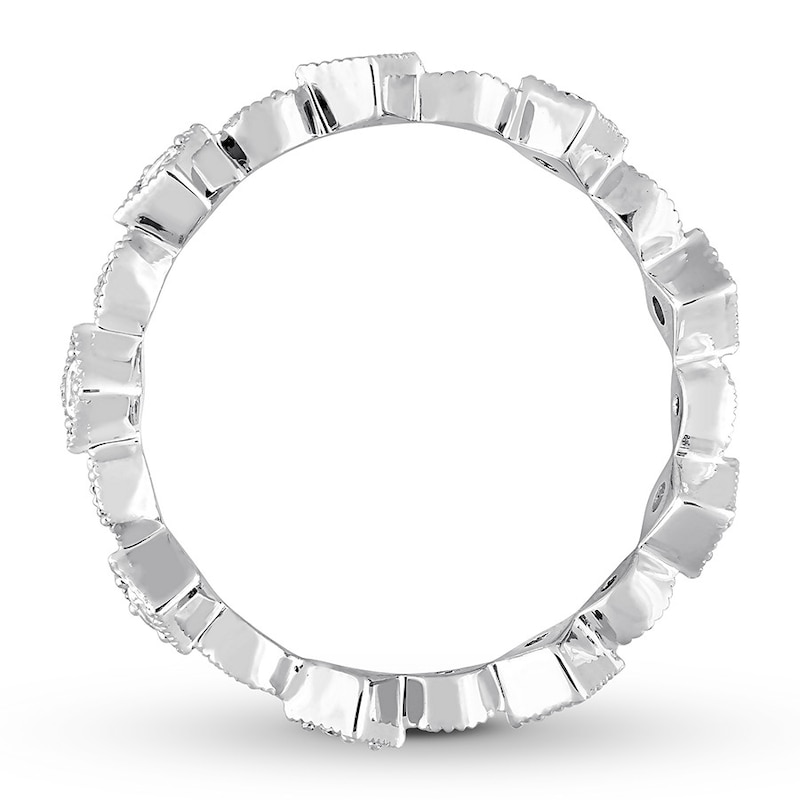 Lab-Created White Sapphire Ring 10K White Gold