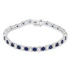 Thumbnail Image 0 of Blue & White Lab-Created Sapphire Bracelet Sterling Silver 7.5"