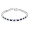 Thumbnail Image 1 of Blue & White Lab-Created Sapphire Bracelet Sterling Silver 7.5"