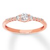 Thumbnail Image 1 of Lab-Created White Sapphire Ring 10K Rose Gold
