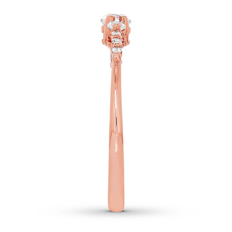 Main Image 3 of Lab-Created White Sapphire Ring 10K Rose Gold