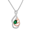 Thumbnail Image 1 of Lab-Created Emerald Necklace Sterling Silver/10K Rose Gold